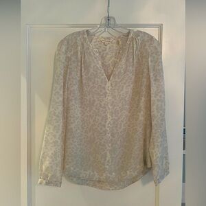 Rebecca Taylor Animal Print Silk Blouse 6